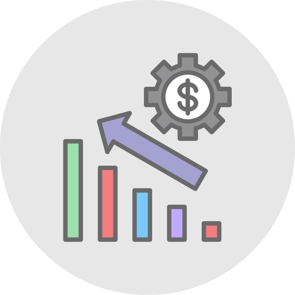 Wind Turbine Line Filled Light Icon vector