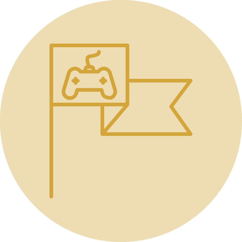 Flag Line Yellow Circle Icon vector