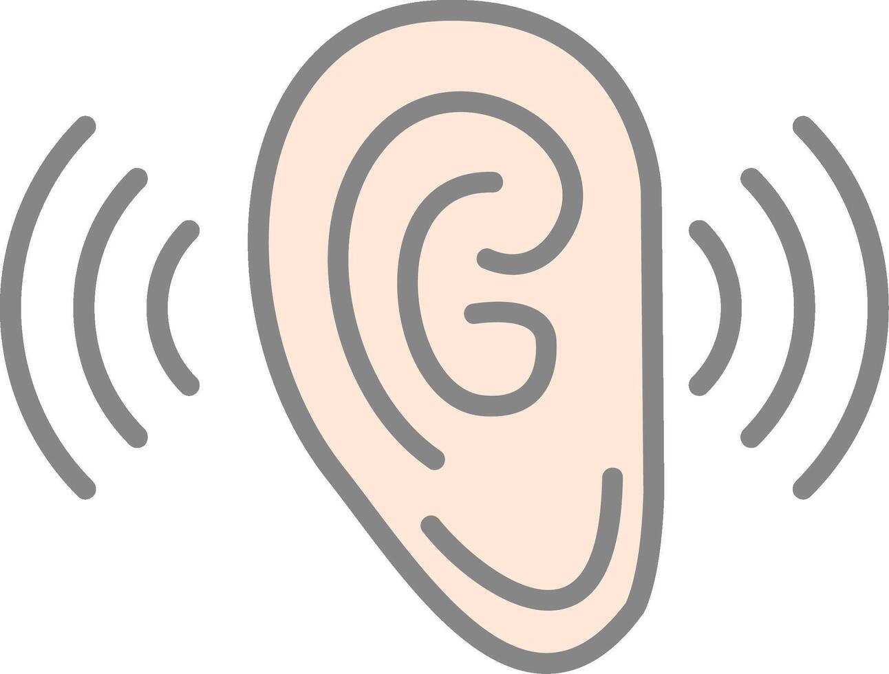 Listening Line Filled Light Icon vector