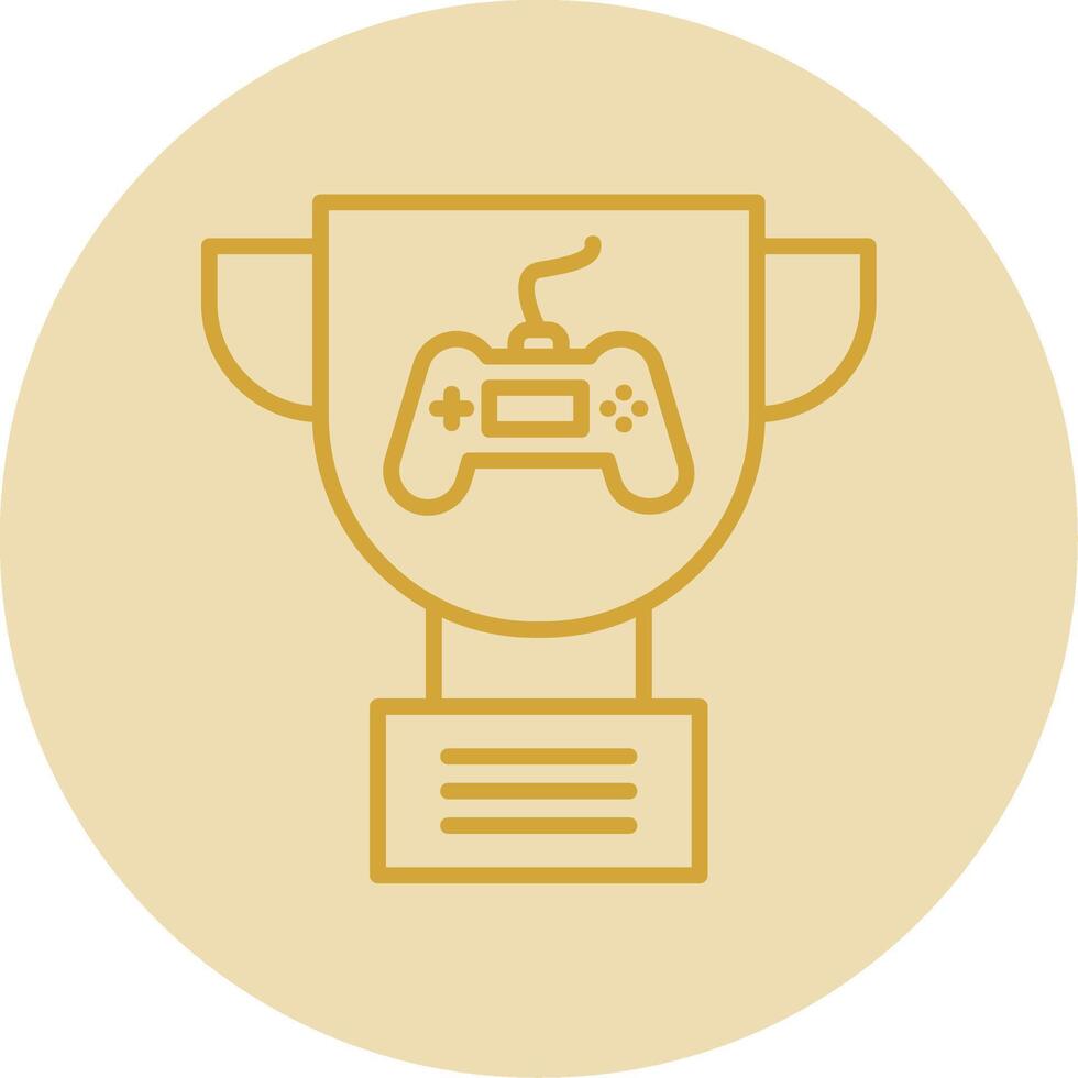 Trophy Line Yellow Circle Icon vector