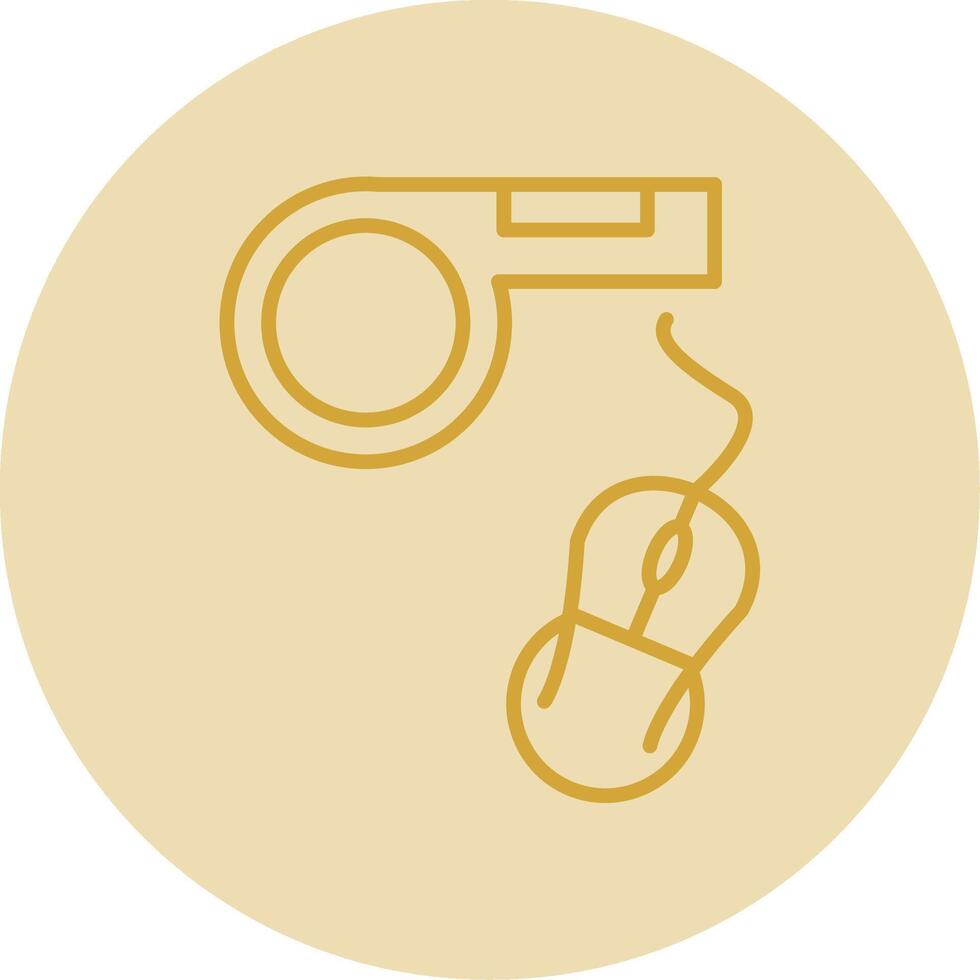 Coaching Line Yellow Circle Icon vector
