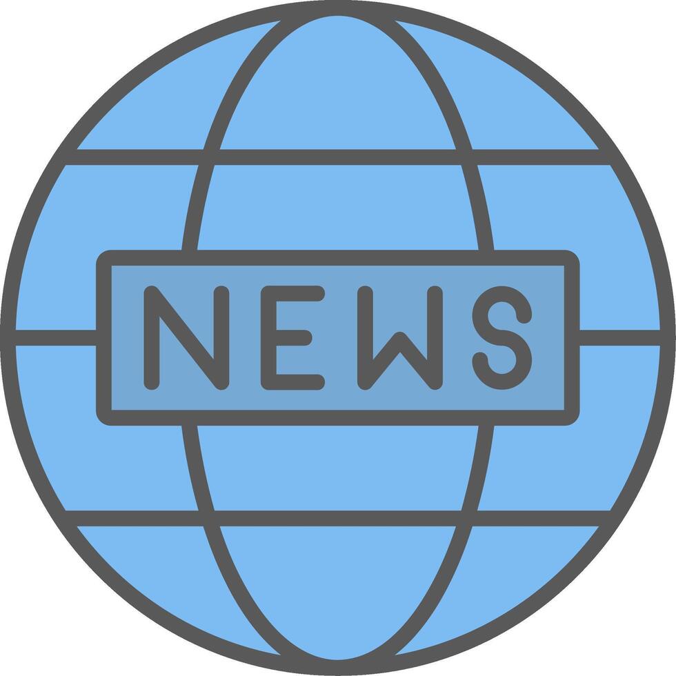 World News Line Filled Light Icon vector