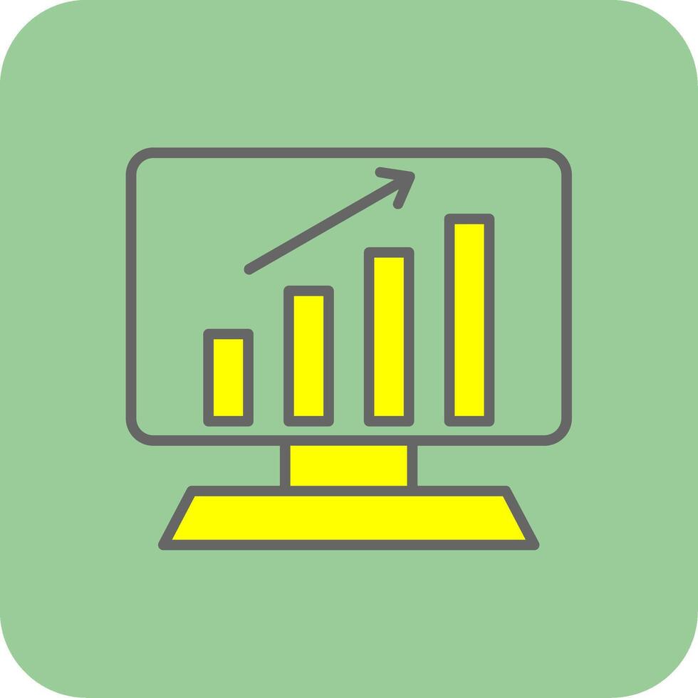 analítica lleno amarillo icono vector