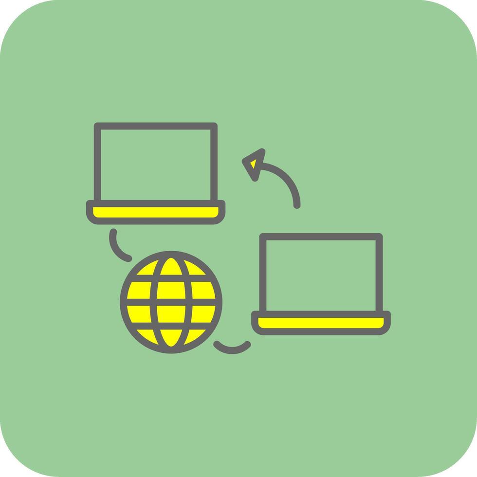 Network Filled Yellow Icon vector