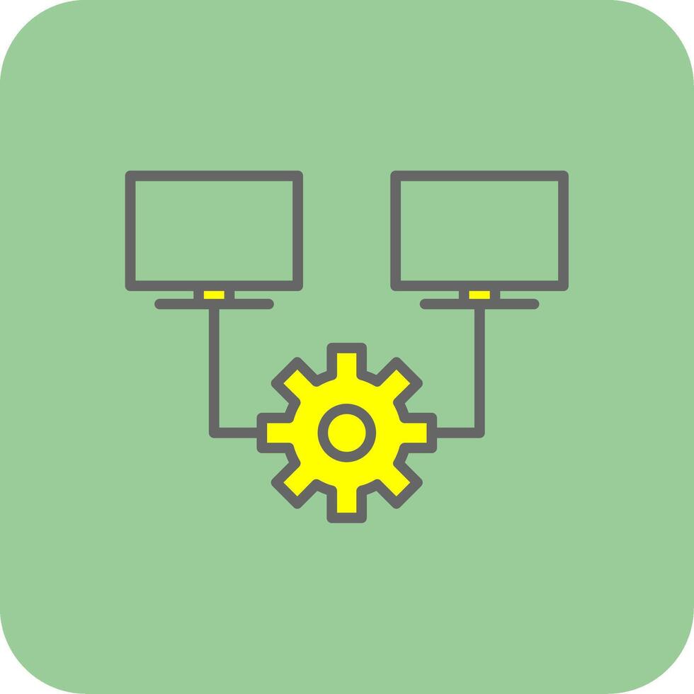 Multitask Filled Yellow Icon vector