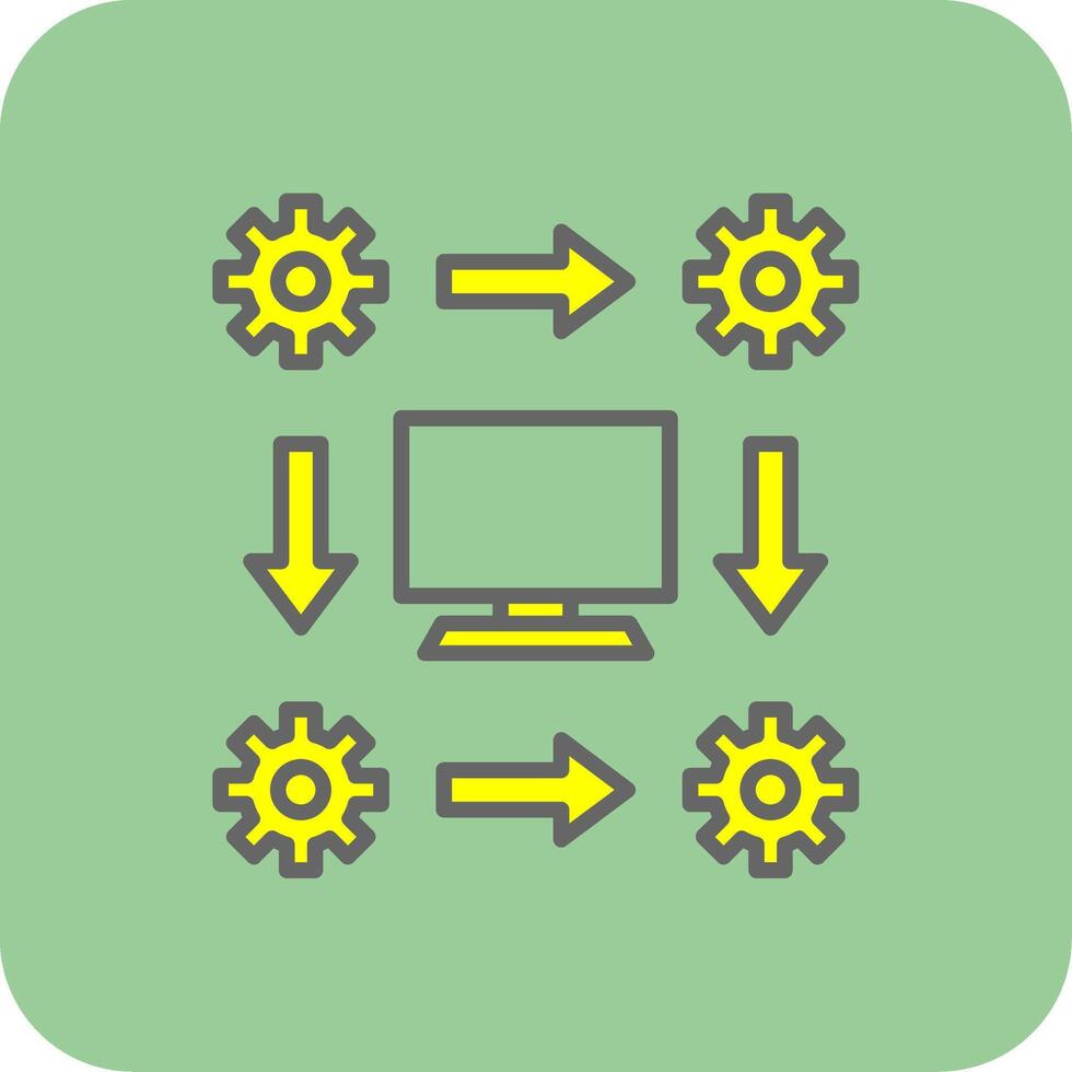 Workflow Filled Yellow Icon vector