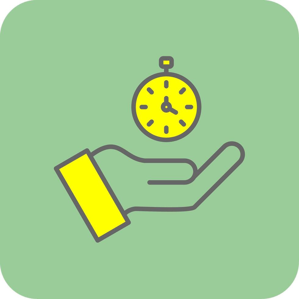 Time Filled Yellow Icon vector