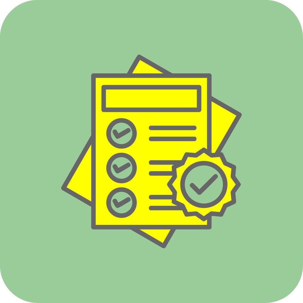 Notes Filled Yellow Icon vector