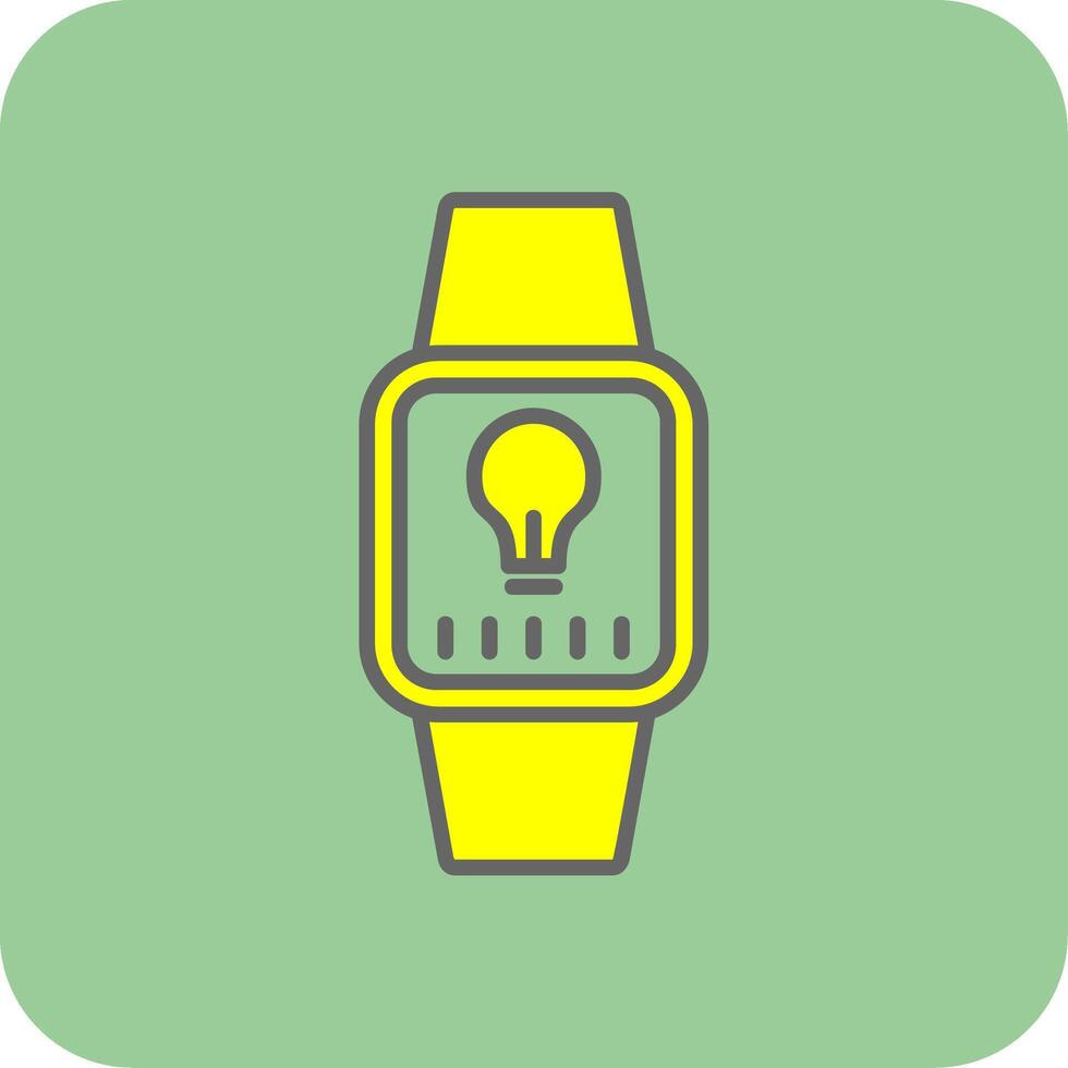 Wristwatch Filled Yellow Icon vector