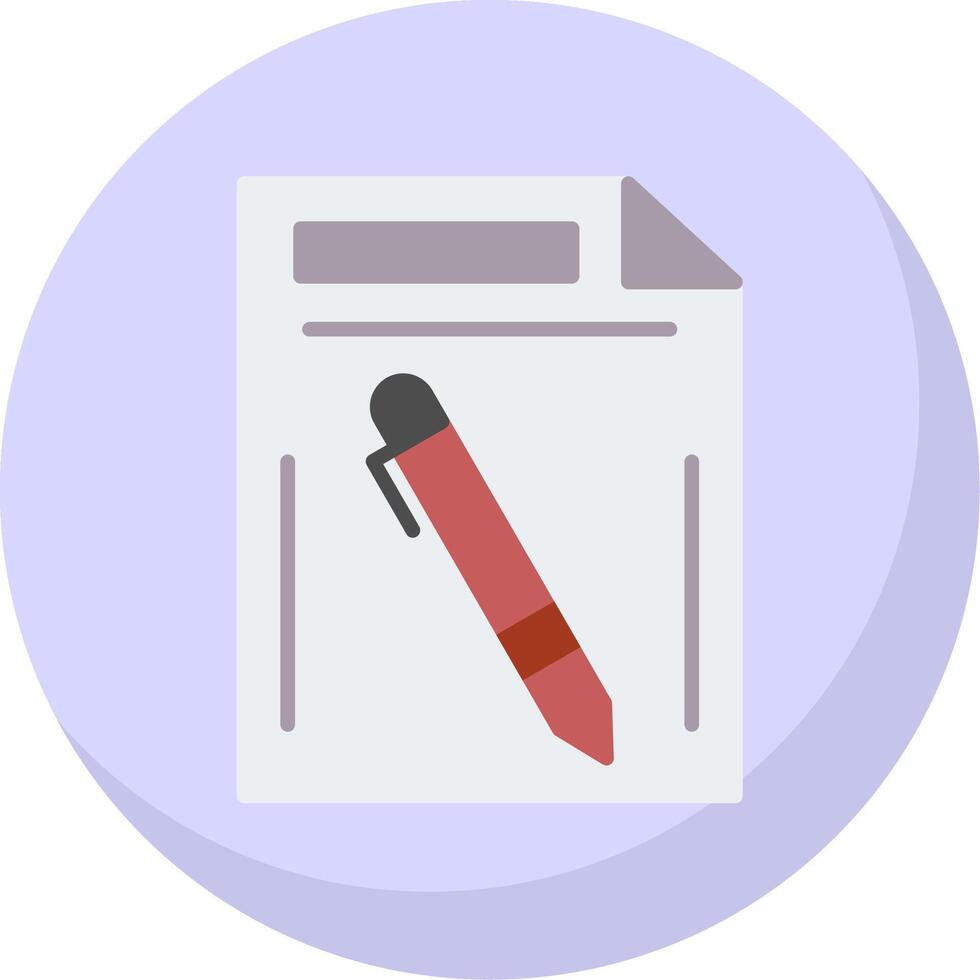 Pen And Paper Flat Bubble Icon vector