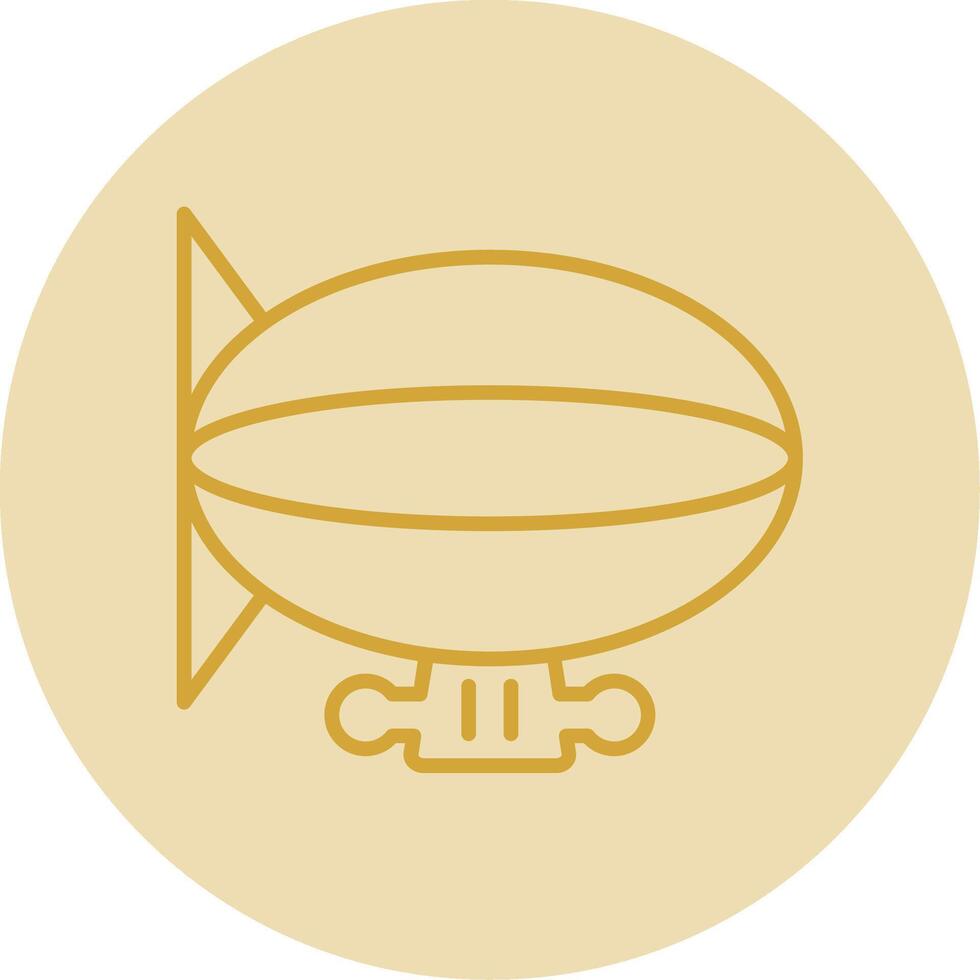 Zeppelin Line Yellow Circle Icon vector