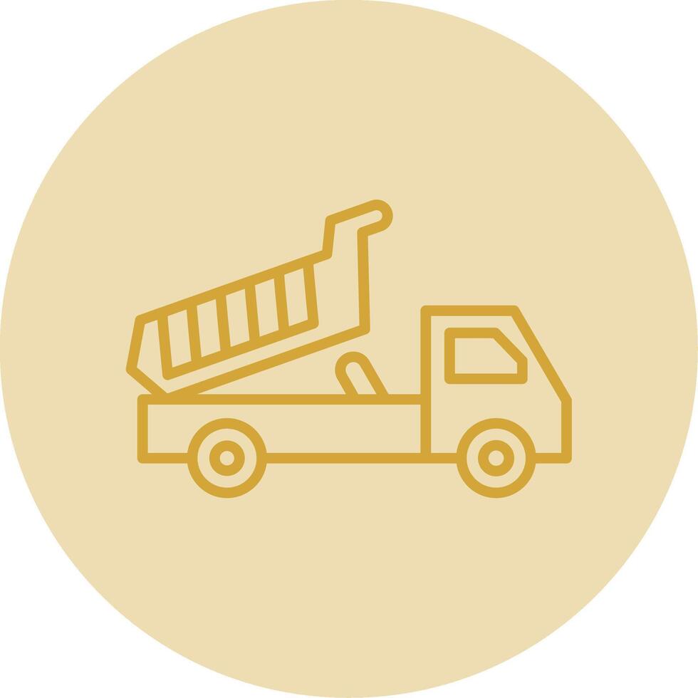 Tipper Line Yellow Circle Icon vector