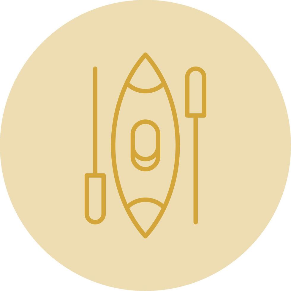 Canoe Line Yellow Circle Icon vector