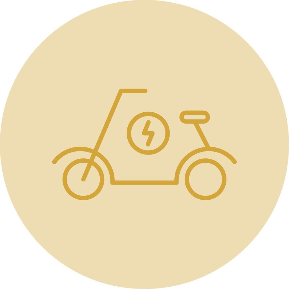 scooter línea amarillo circulo icono vector