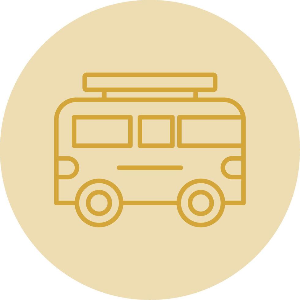 Camper Line Yellow Circle Icon vector