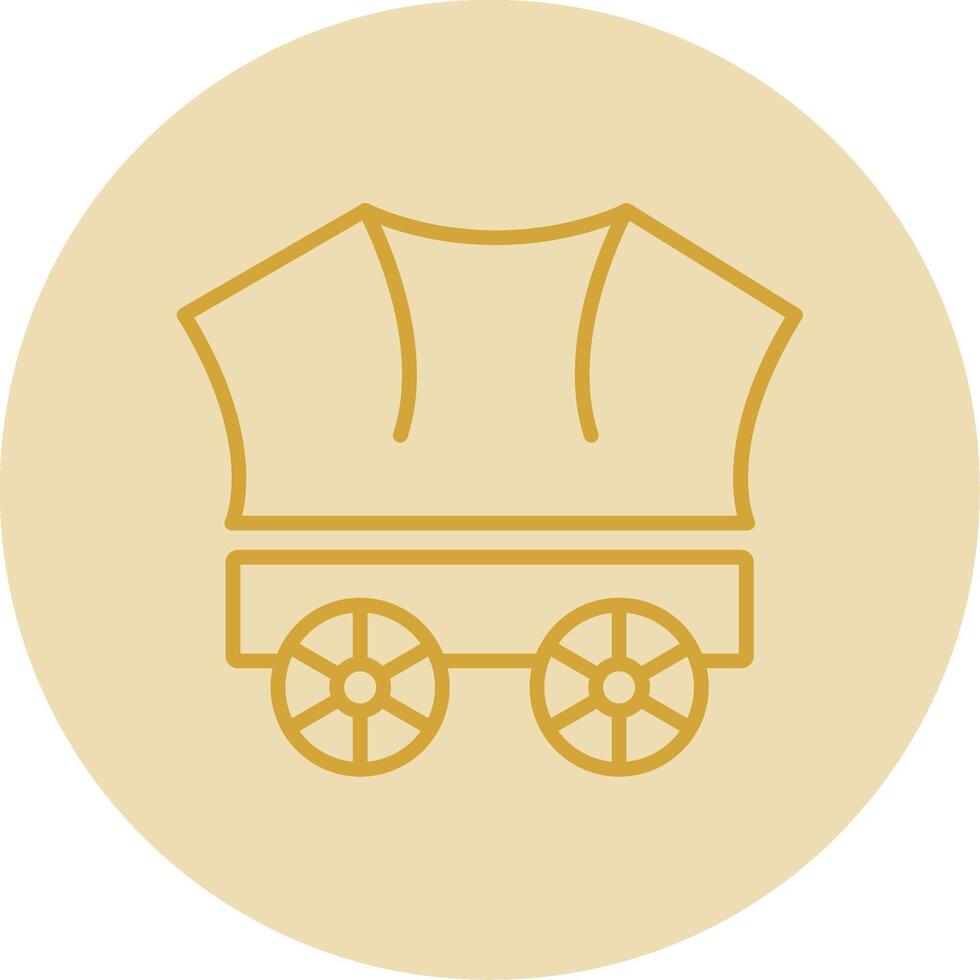 Wagon Line Yellow Circle Icon vector