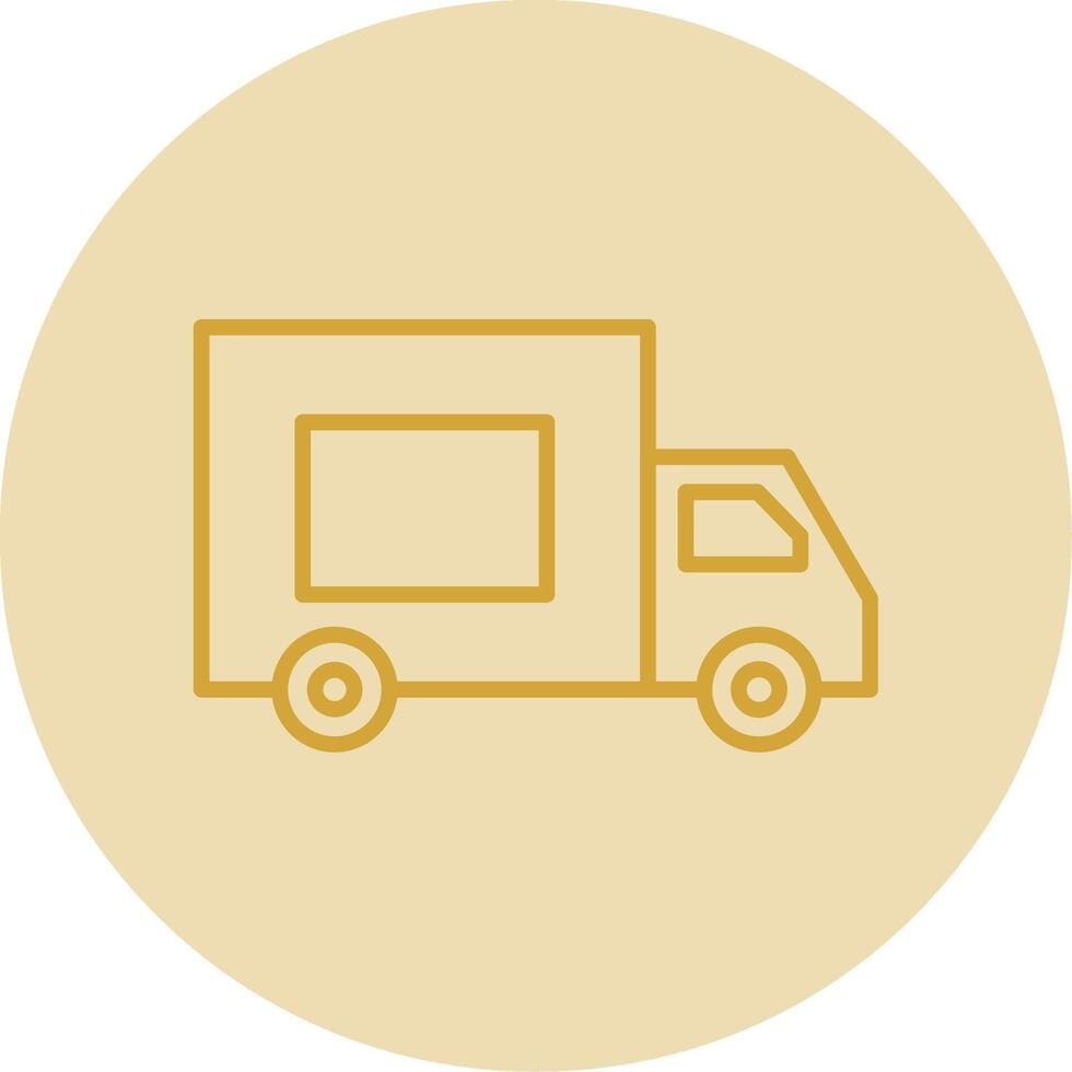 Truck Line Yellow Circle Icon vector