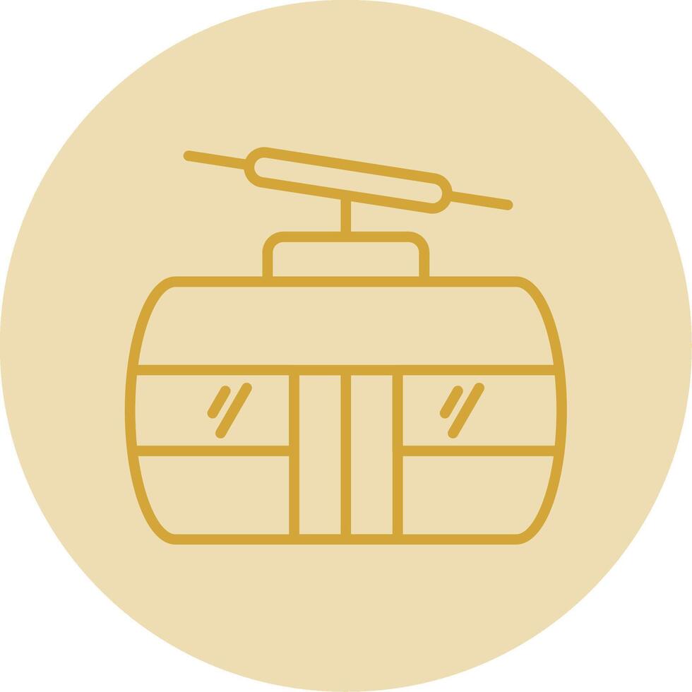 Cableway Line Yellow Circle Icon vector