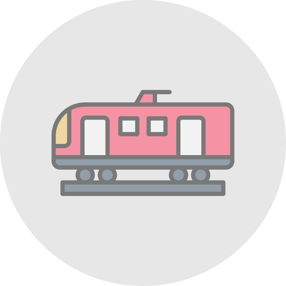 High Speed Train Line Filled Light Icon vector