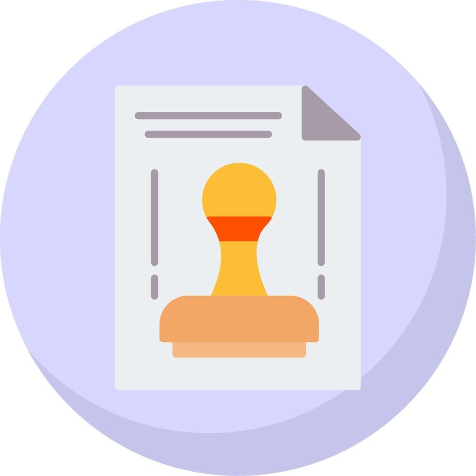 Stamp Tool Flat Bubble Icon vector