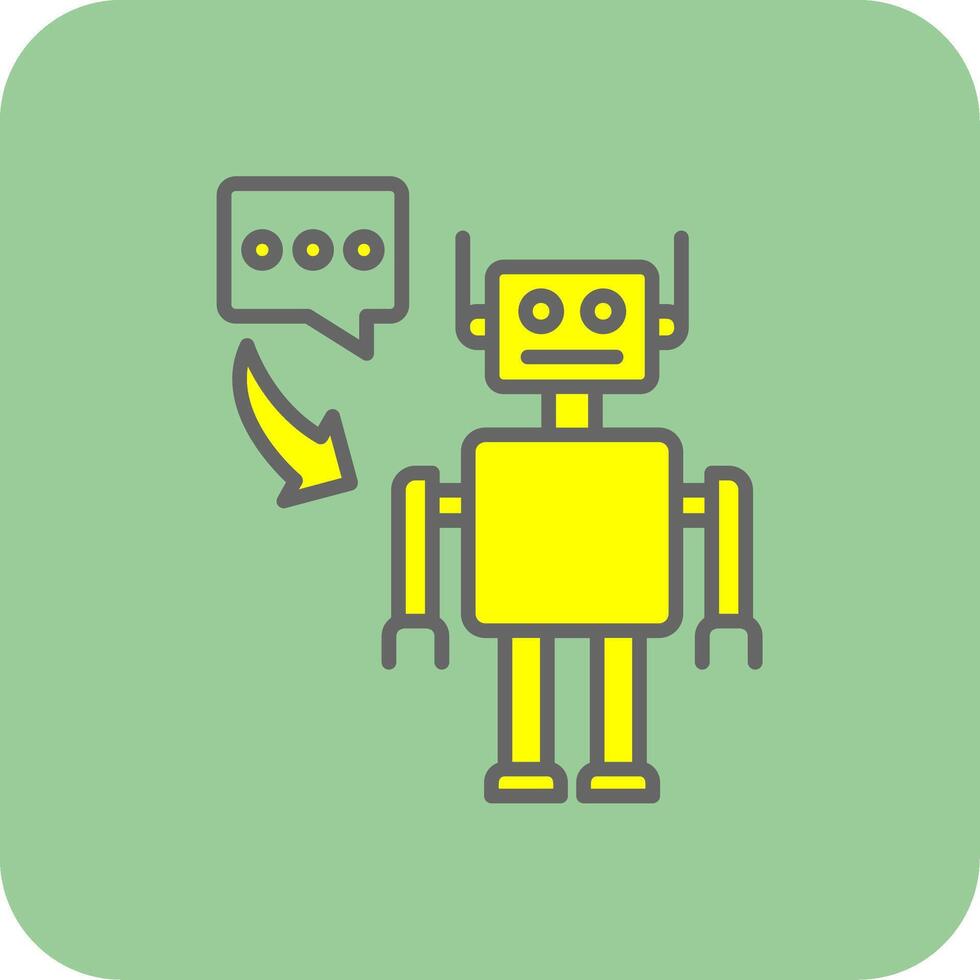 Robot Filled Yellow Icon vector