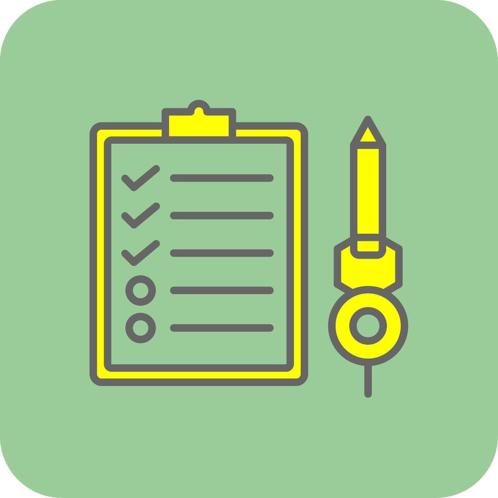 Check List Filled Yellow Icon vector