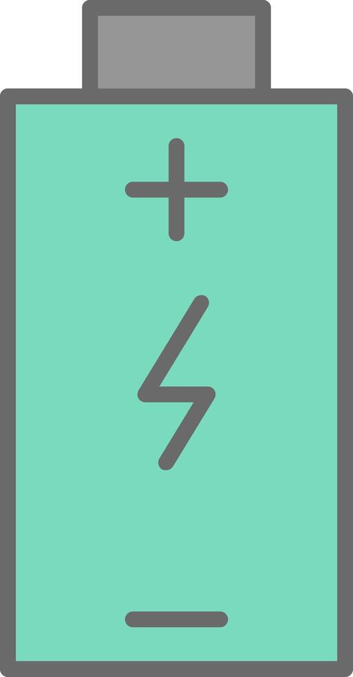 Battery Charged Line Filled Light Icon vector