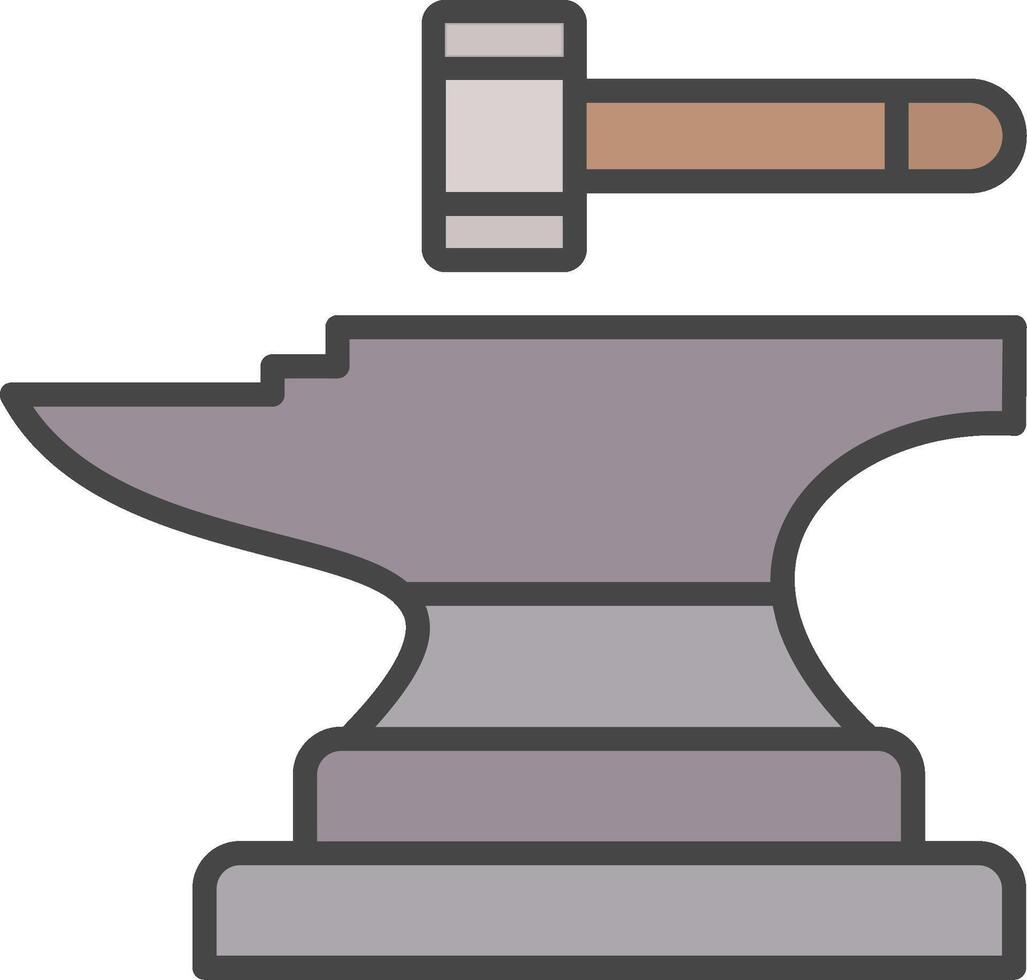 Anvil Line Filled Light Icon vector