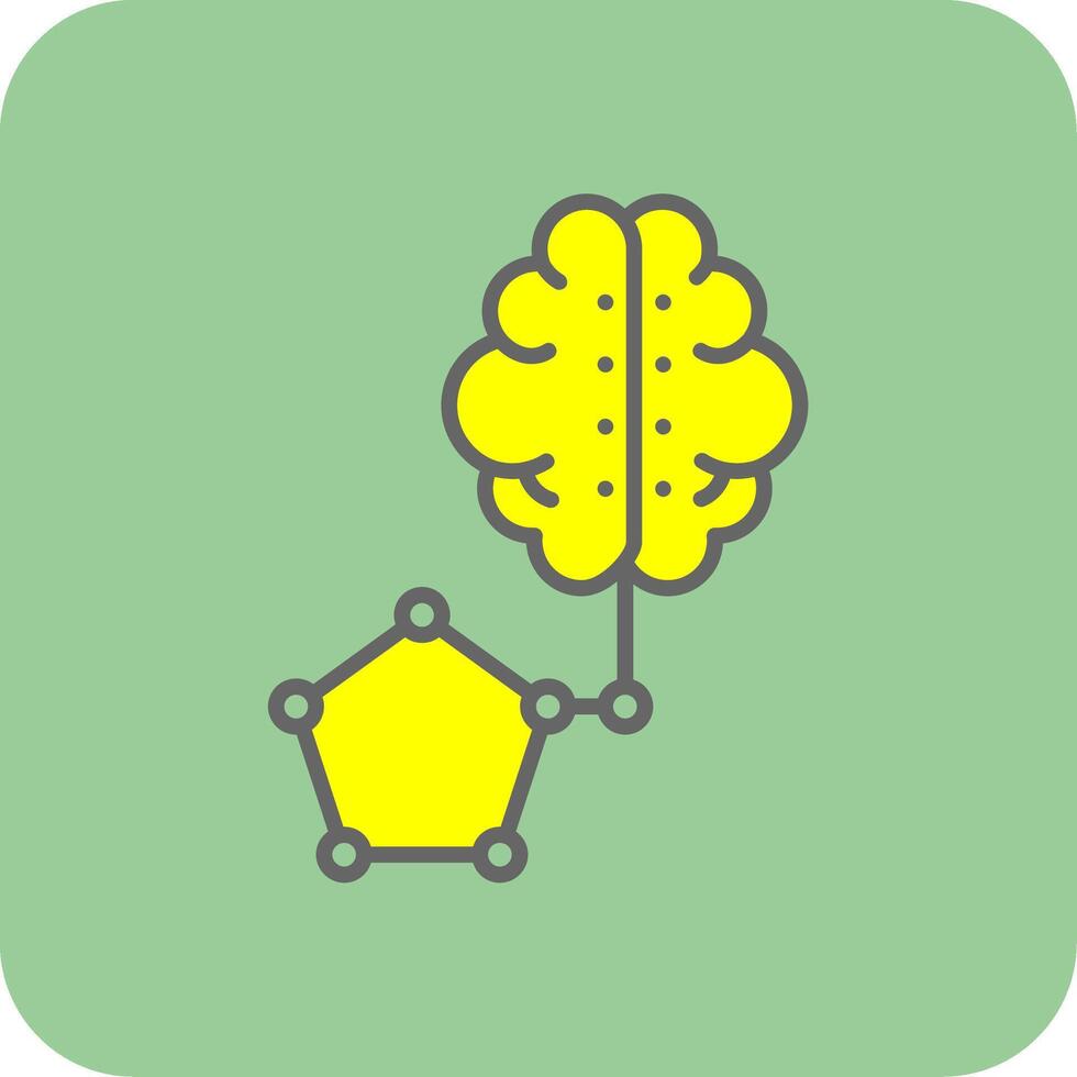 Artificial Intelligence Filled Yellow Icon vector