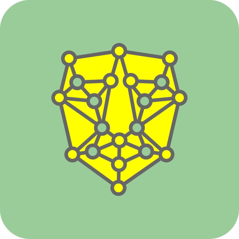 Artificial Intelligence Filled Yellow Icon vector
