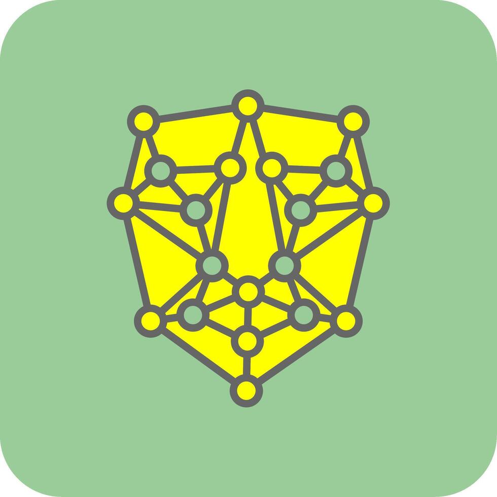 Artificial Intelligence Filled Yellow Icon vector