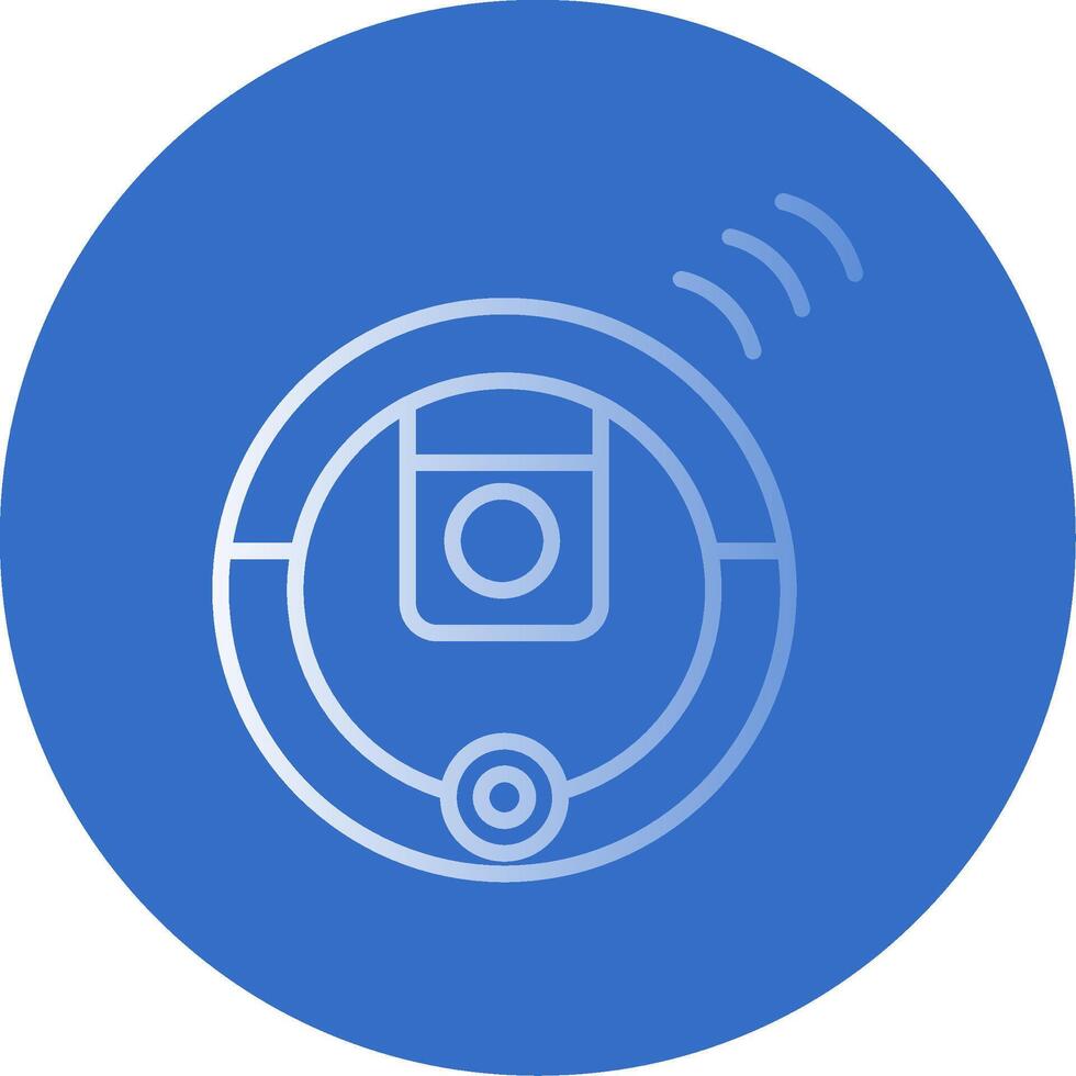 Robot Vacuum Cleaner Flat Bubble Icon vector