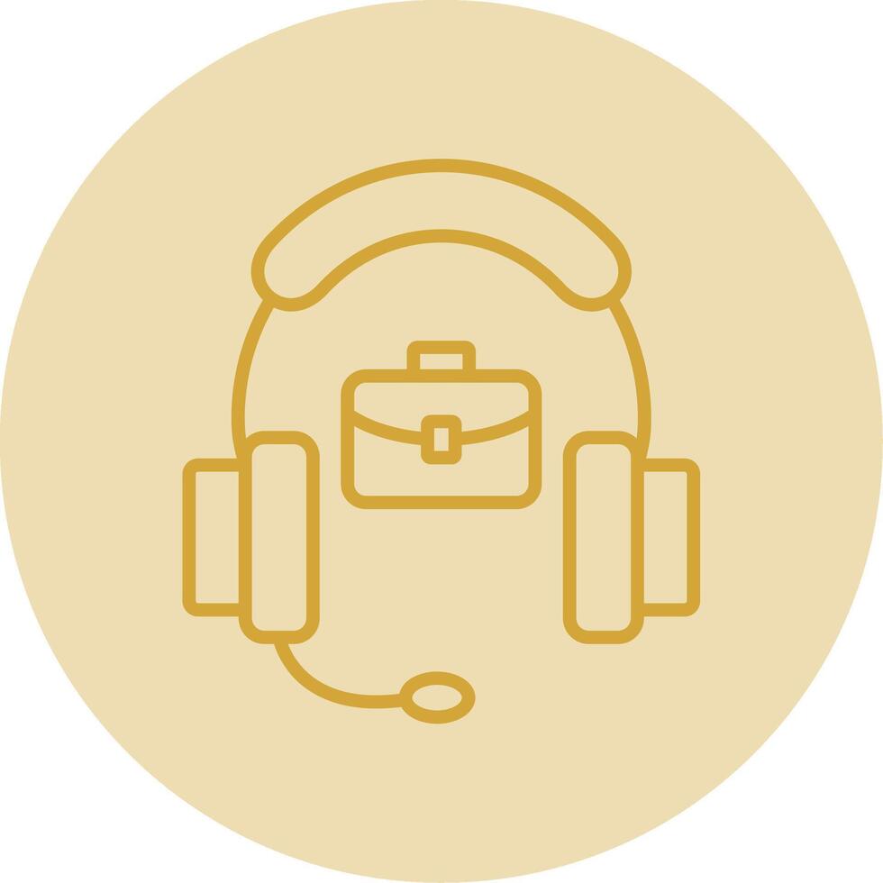 Support Line Yellow Circle Icon vector