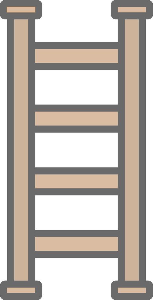 Step Ladder Line Filled Light Icon vector