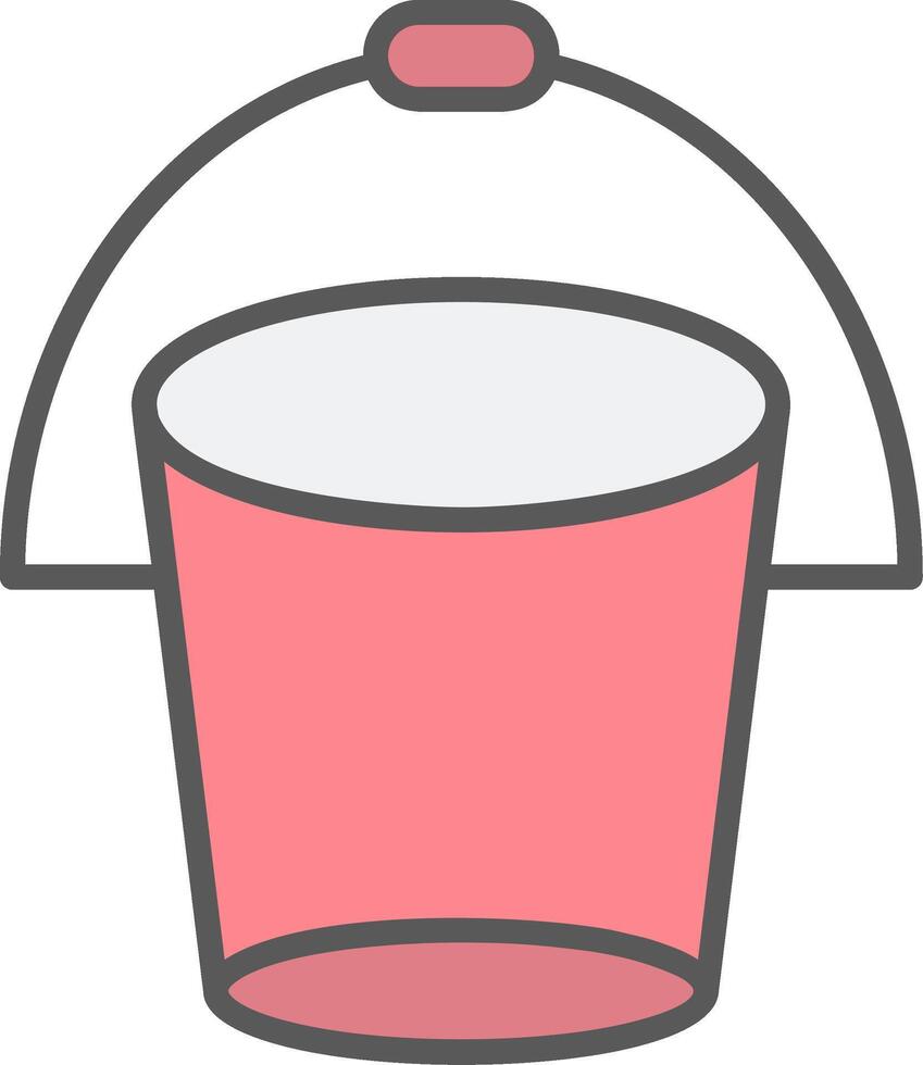 Bucket Line Filled Light Icon vector