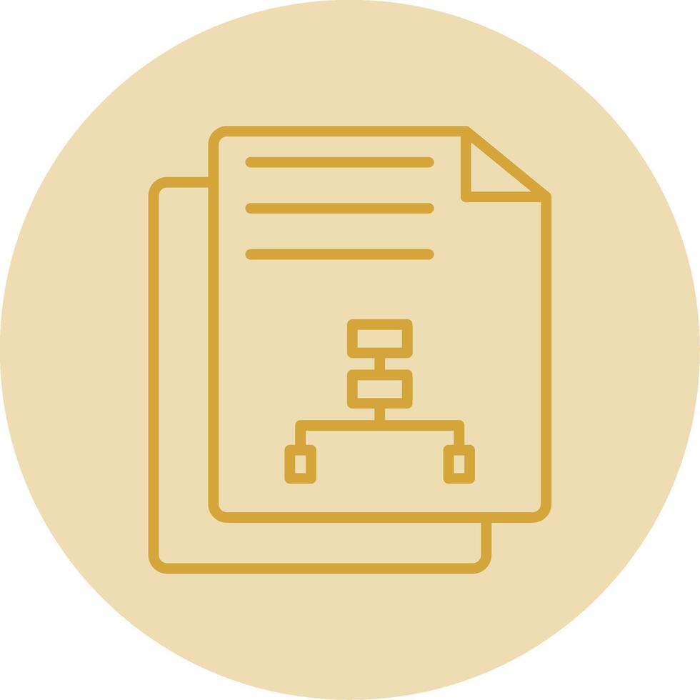 Document Line Yellow Circle Icon vector
