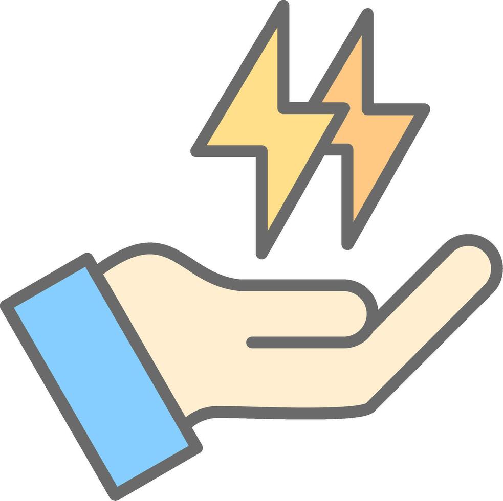 Save Energy Line Filled Light Icon vector