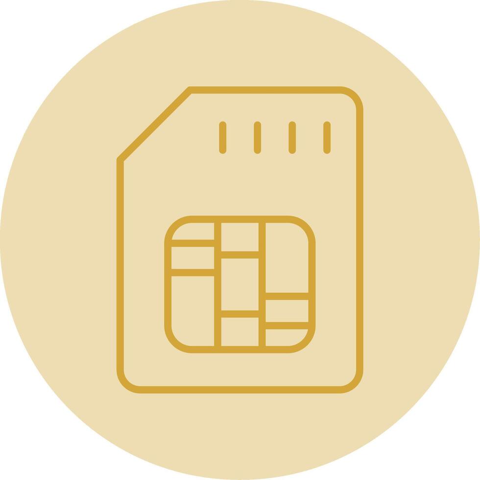 Sd Card Line Yellow Circle Icon vector