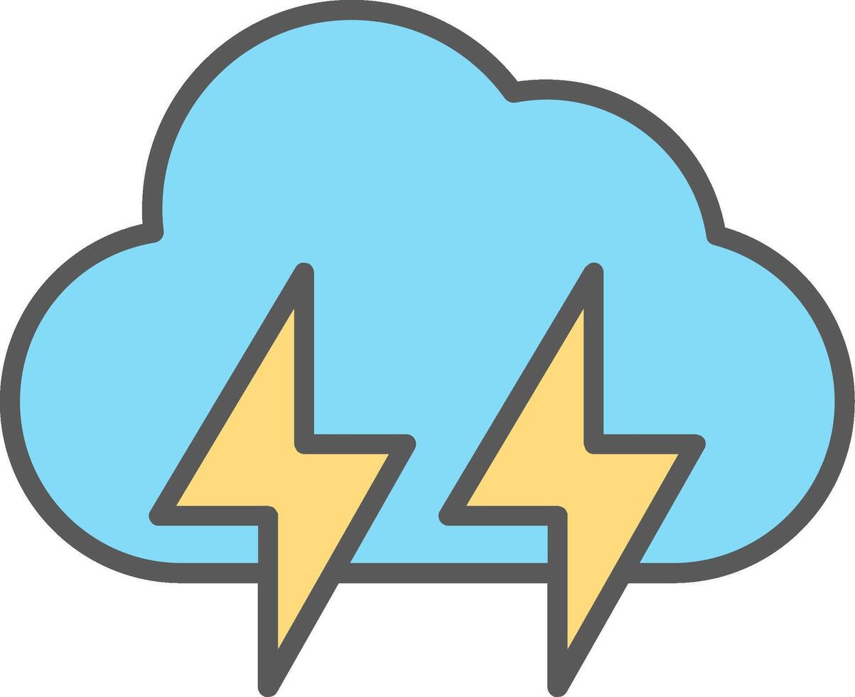 Lightening Line Filled Light Icon vector