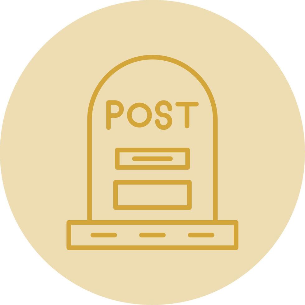 Post Line Yellow Circle Icon vector