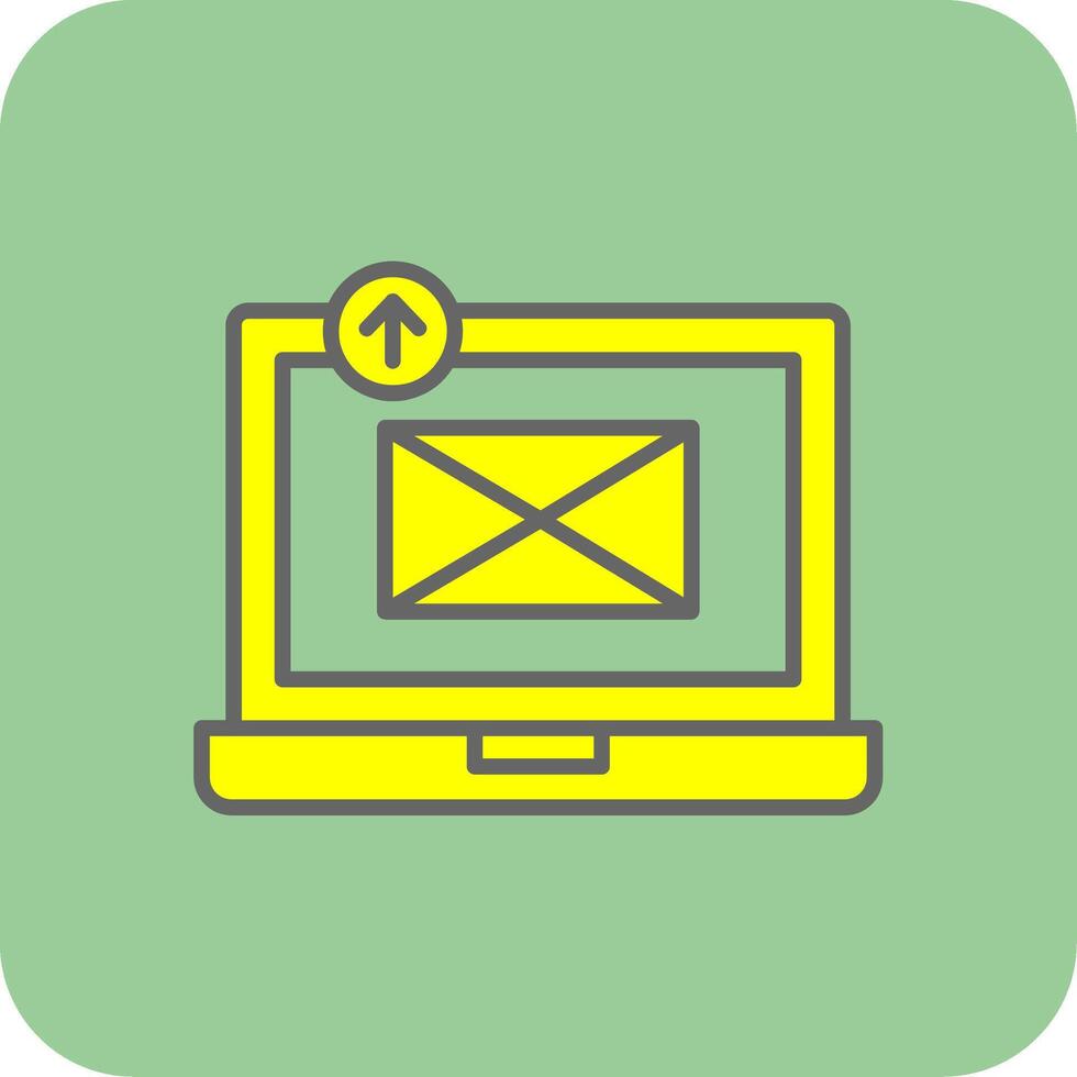 Sending Email Filled Yellow Icon vector