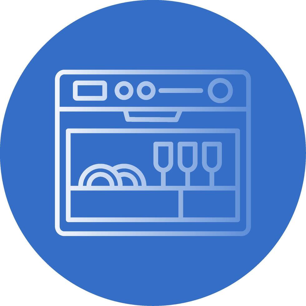 Dishwasher Flat Bubble Icon vector