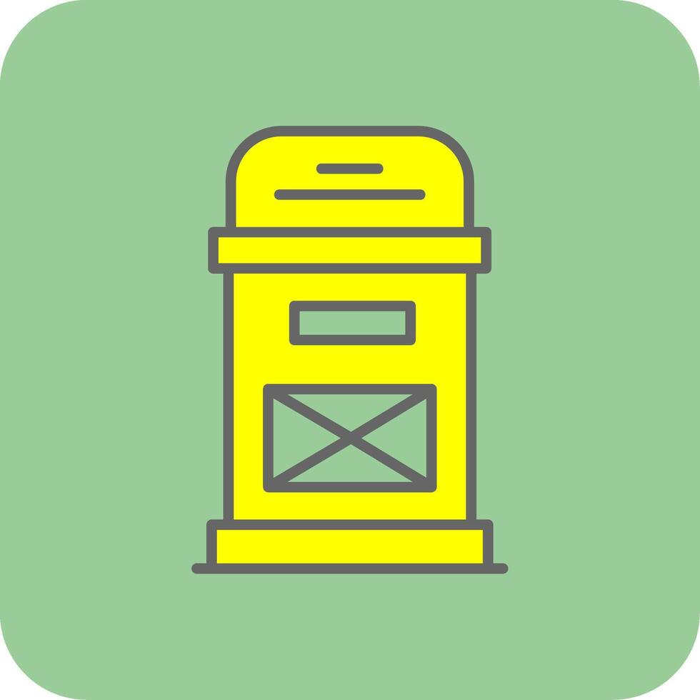 Postbox Filled Yellow Icon vector