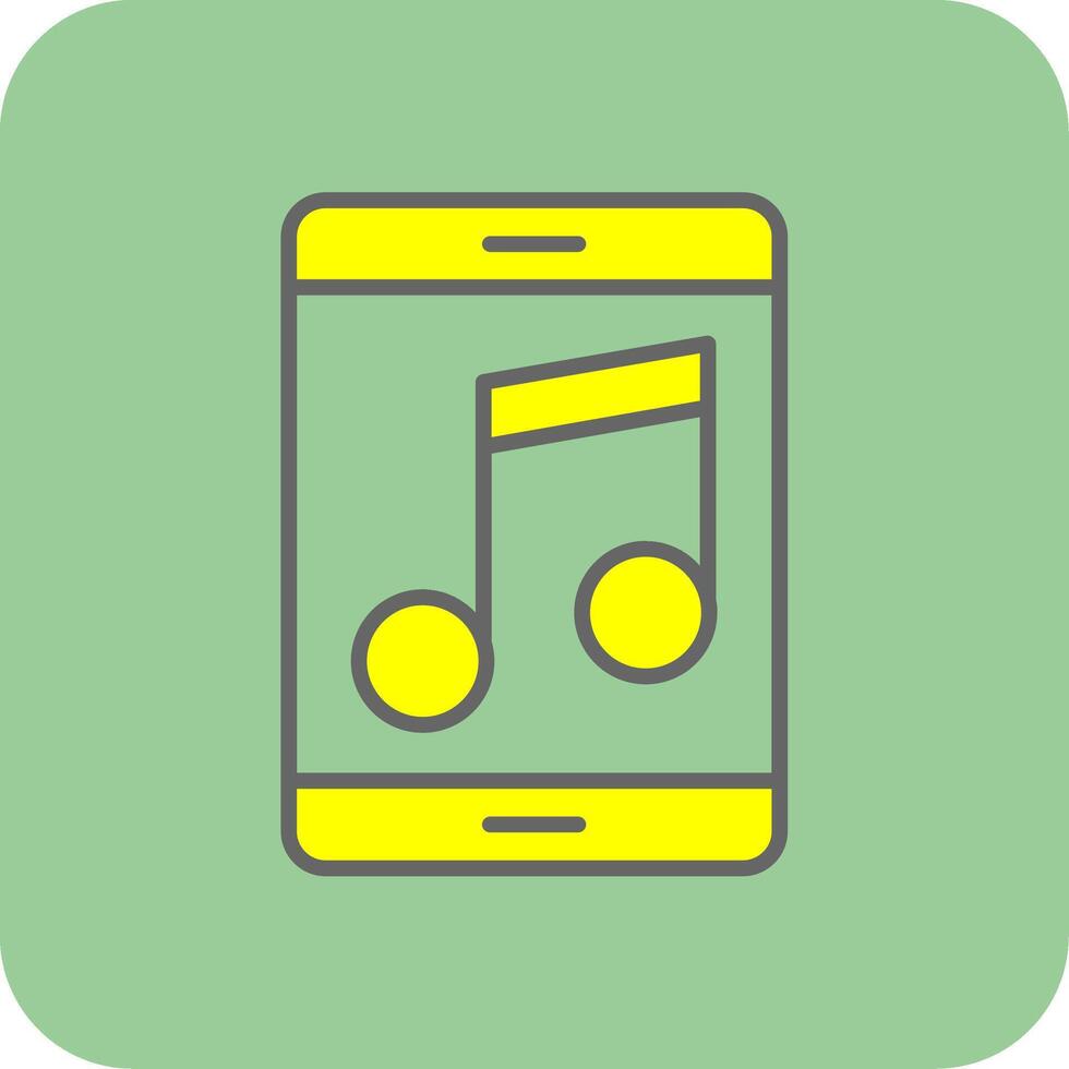 Music Filled Yellow Icon vector