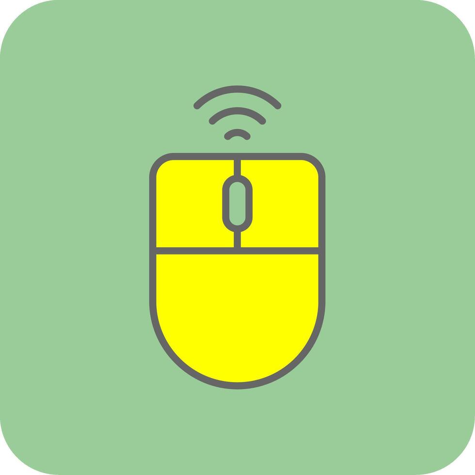 Wireless Mouse Filled Yellow Icon vector