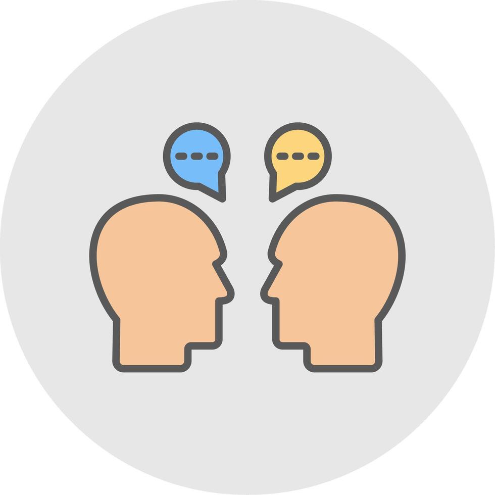 Negotiation Line Filled Light Icon vector