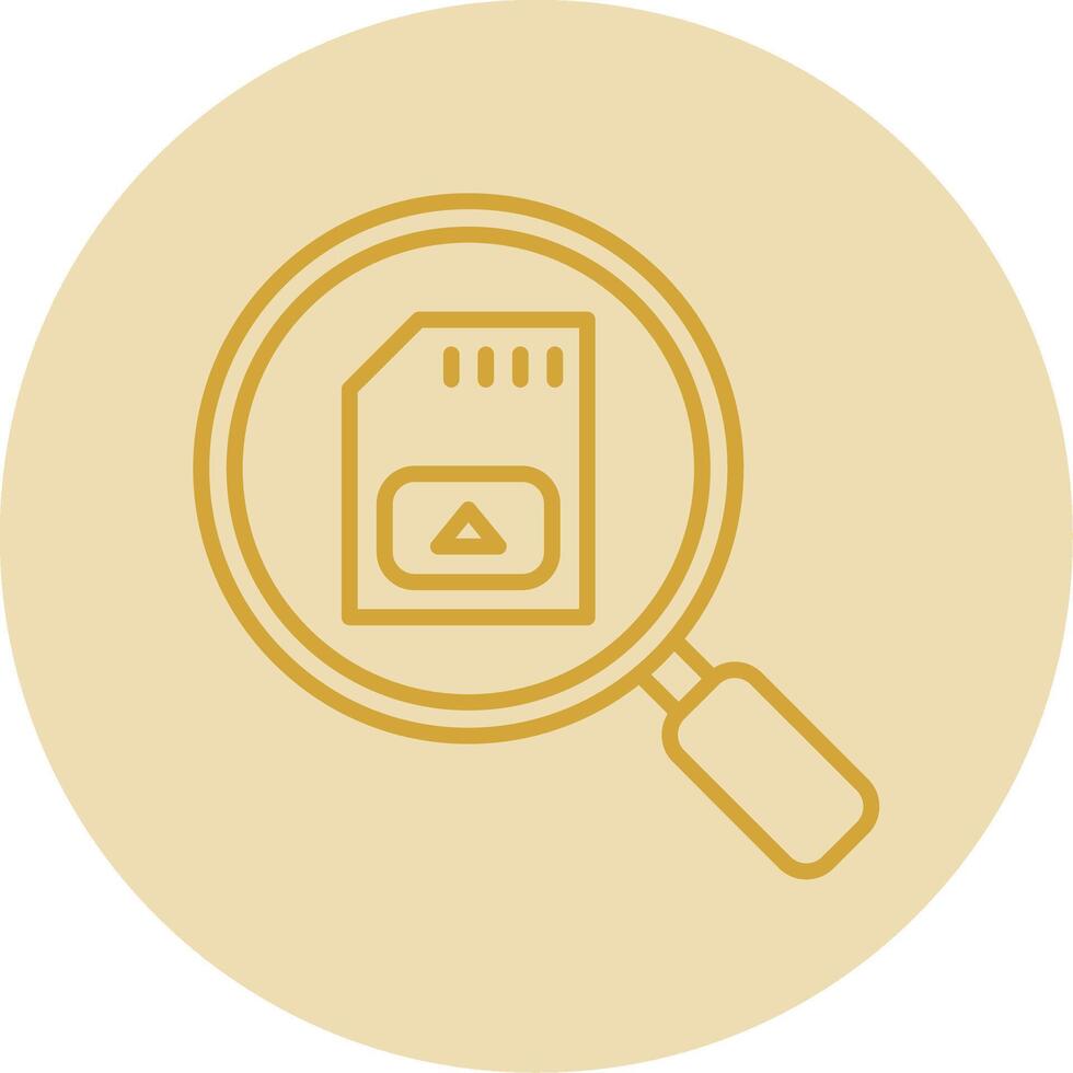 Sd Card Line Yellow Circle Icon vector