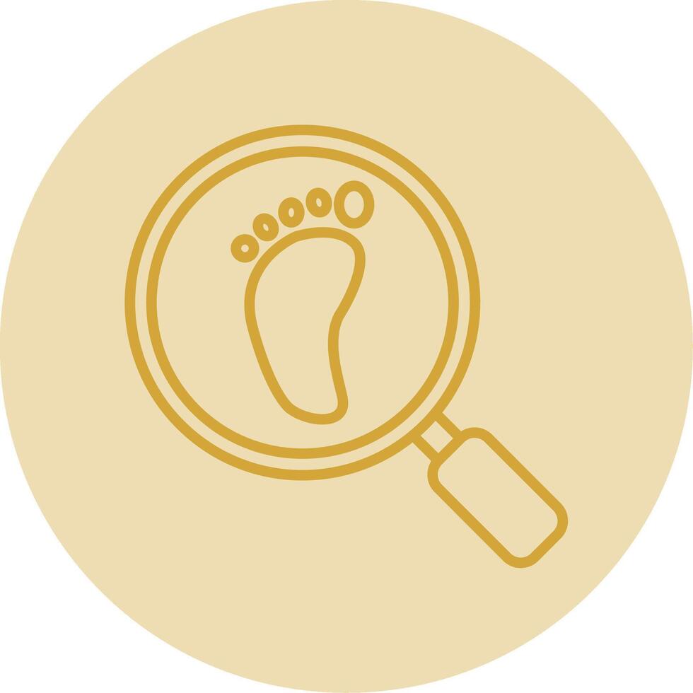 Footprint Line Yellow Circle Icon vector