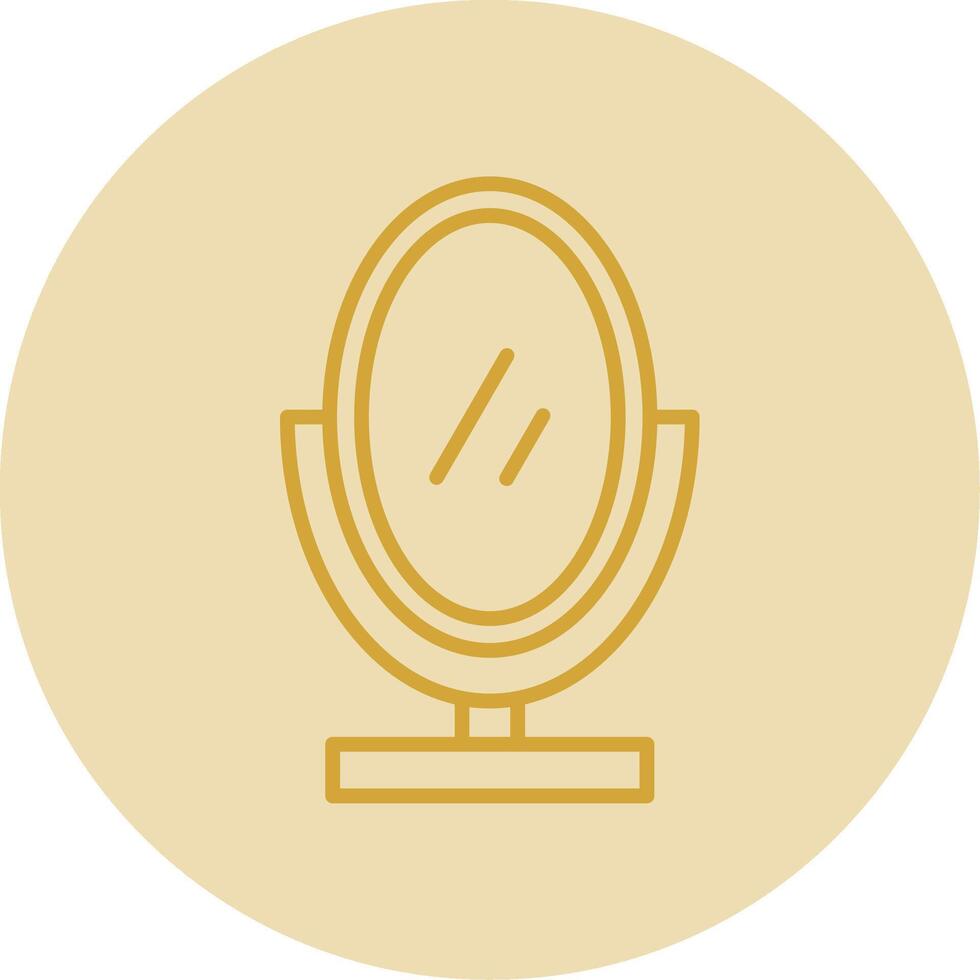 Mirror Line Yellow Circle Icon vector