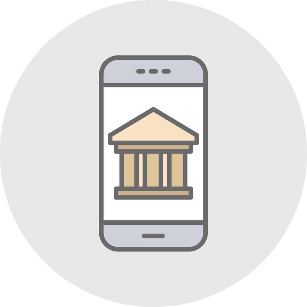 Mobile Banking Line Filled Light Icon vector